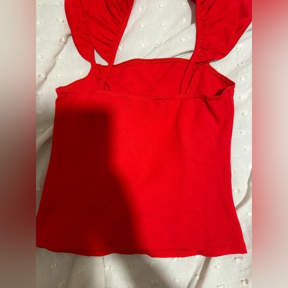 Lulus Red Ruffle Top - Picture 4 of 4